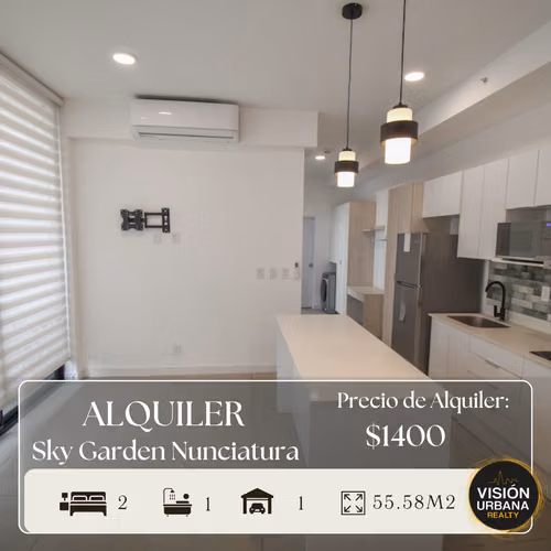 Apartamento con Línea Blanca de 2 Habitaciones en Sky Garden Nunciatura