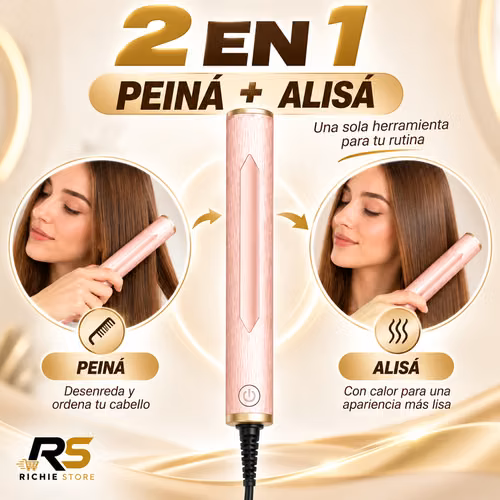  Peine Alisador Eléctrico LSM-631 | Oro Rosa o Verde