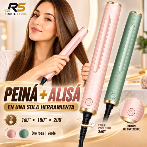  Peine Alisador Eléctrico LSM-631 | Oro Rosa o Verde