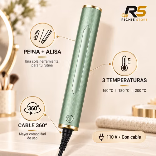  Peine Alisador Eléctrico LSM-631 | Oro Rosa o Verde