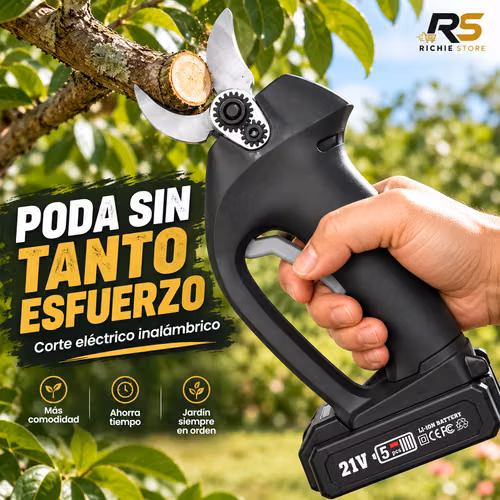  Tijera de Podar Eléctrica Inalámbrica Cortarramas con Batería y Repuesto - Imagen 2