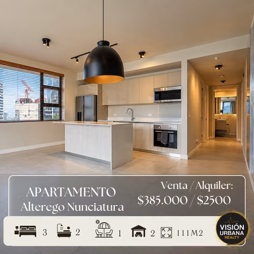 Apartamento de 3 Habitaciones con Línea Blanca en Alterego