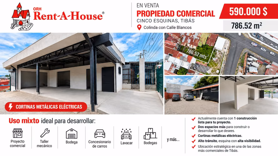 Commercial Property for Sale in Tibás - Joint Use 786 m ²
