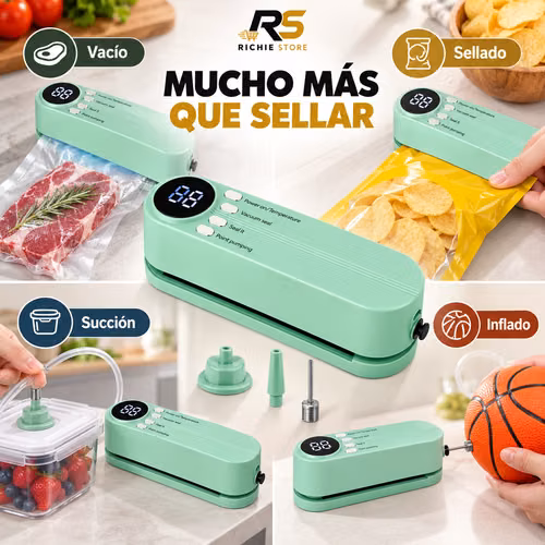  Selladora al Vacío Mini Recargable Multifuncional USB-C