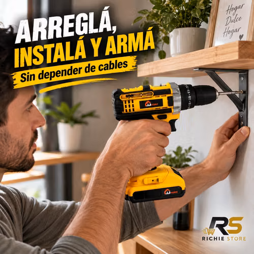  Kit Taladro Inalámbrico 30 Piezas Doble Batería con Maletín - Imagen 2