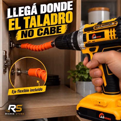  Kit Taladro Inalámbrico 30 Piezas Doble Batería con Maletín - Imagen 5