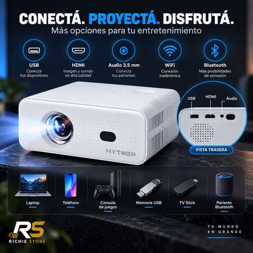  Proyector Portátil HYTOBP L012 Android WiFi Bluetooth HD 120” - Imagen 4