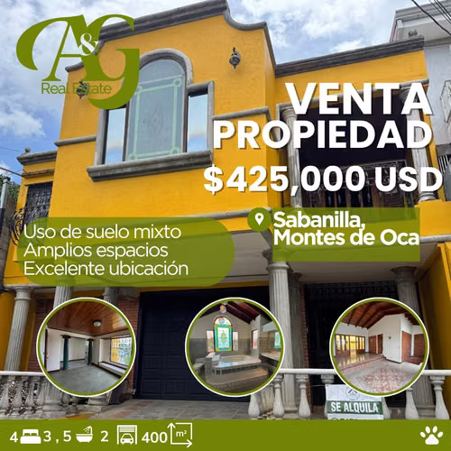 Sale property for housing or offices, Sabanilla, Montes de Oca. AMO146