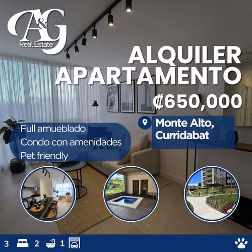 Alquiler apartamento amueblado, Monte Alto, piso 6. AC402