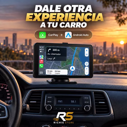  Pantalla CarPlay y Android Auto para Carro con Cámara y Bluetooth