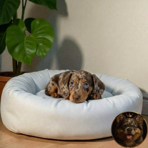 Cachorro Salchicha Miniatura Arlequín Chocolate / Miniature Dachshund Dapple Chocolate disponible - Imagen 3