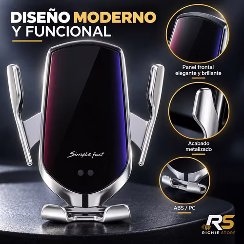 Holder para Carro con Cargador Inalámbrico 10W Automático ZC-R1