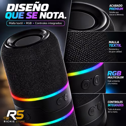  Parlante Bluetooth M25 2 en 1 Desmontable RGB TWS 20W Peak - Imagen 3