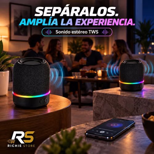  Parlante Bluetooth M25 2 en 1 Desmontable RGB TWS 20W Peak - Imagen 2