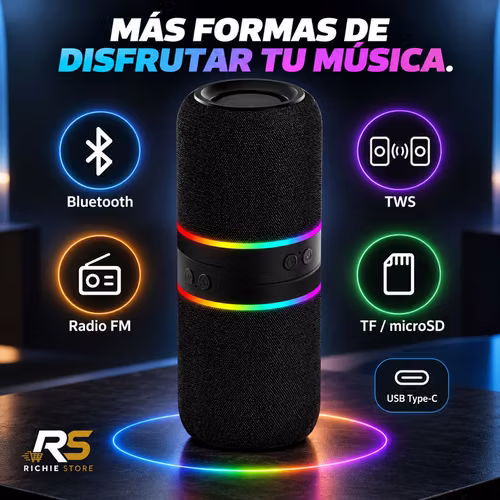  Parlante Bluetooth M25 2 en 1 Desmontable RGB TWS 20W Peak - Imagen 6