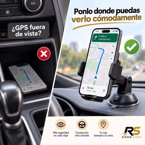  Soporte Universal para Celular de Auto con Ventosa 360°