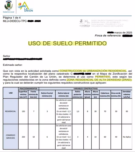 TERRENO PARA CONSTRUCCIÓN DE URBANIZACIÓN RESIDENCIAL / USO DE SUELO PERMITIDO - Imagen 2