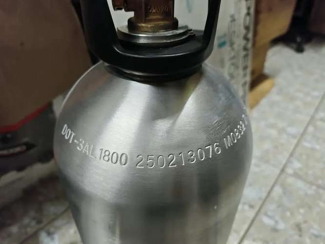 Tanque Oxigeno Co2 Nuevo Cod7385 Asch Cromado