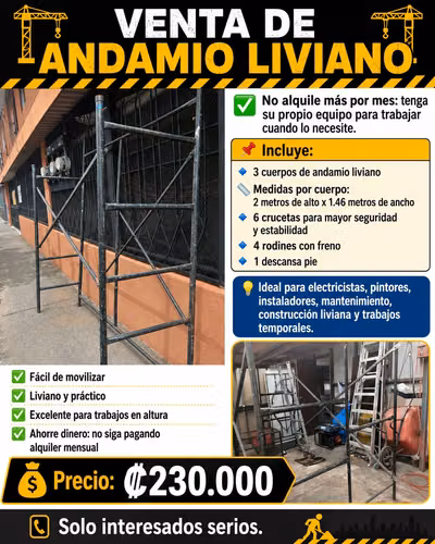 3 cuerpos de andamios