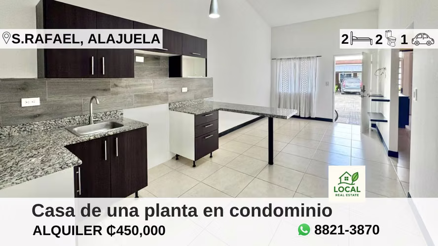 House A floor and two bedrooms in condo in San Rafael Alajuela
