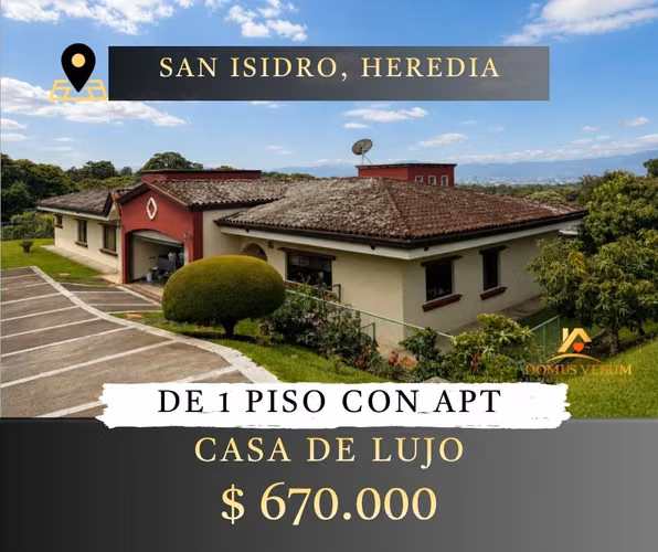Venta de Casa de Lujo de un piso en San Isidro de Heredia