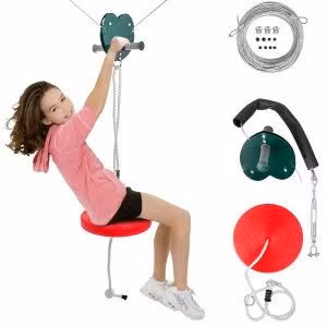 KIT CANOPY ZIPLINE COLUMPIO POLEA + CABLE METÁLICO + ASIENTO TIROLESA – NUEVO – CÓD. 6494 – ASCH