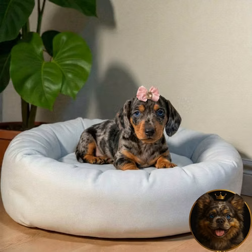 Cachorro Salchicha Miniatura Arlequín Plata / Miniature Dachshund Dapple Silver disponible - Imagen 10