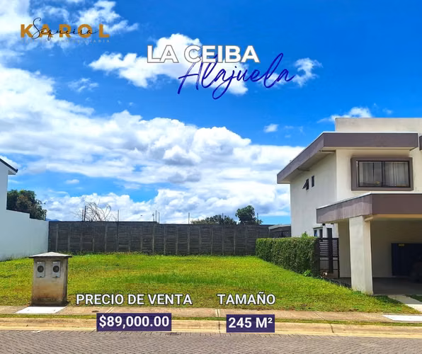 Lote en venta en condominio – La Ceiba, Alajuela | 245 m²