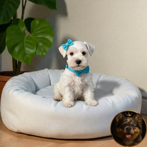 Cachorro Schnauzer Blanco y Black Silver / Miniature Schnauzer White and Black Silver disponible - Imagen 9