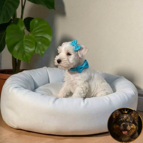 Cachorro Schnauzer Blanco y Black Silver / Miniature Schnauzer White and Black Silver disponible - Imagen 6
