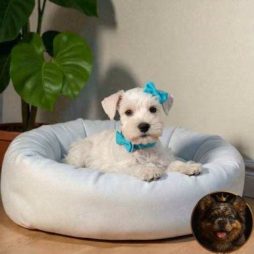 Cachorro Schnauzer Blanco y Black Silver / Miniature Schnauzer White and Black Silver disponible - Imagen 8