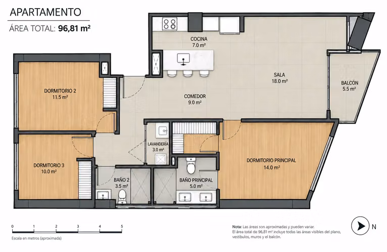 Apartamento de Lujo NUEVO en Alquiler | 3 Habitaciones con Línea Blanca | Parkwood Nunciatura - Imagen 16