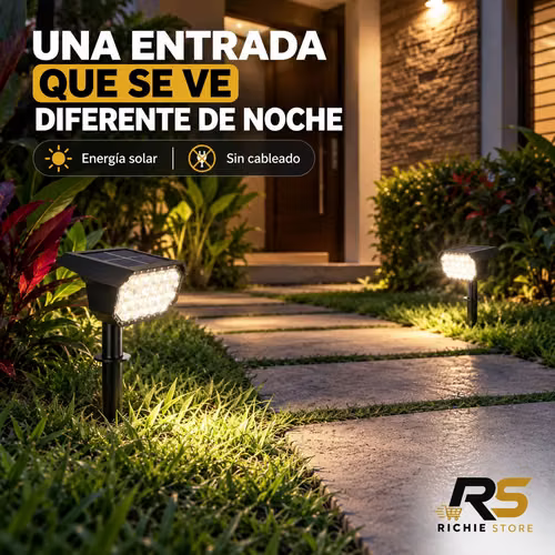 SET DE 2 2 Lámparas Solares LED para Jardín Exterior IP65 con Estaca