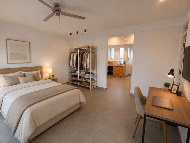 Studio de un dormitorio, semiamueblado en Barrio Amon, iluminacion natural, sin parqueo.   - Imagen 11