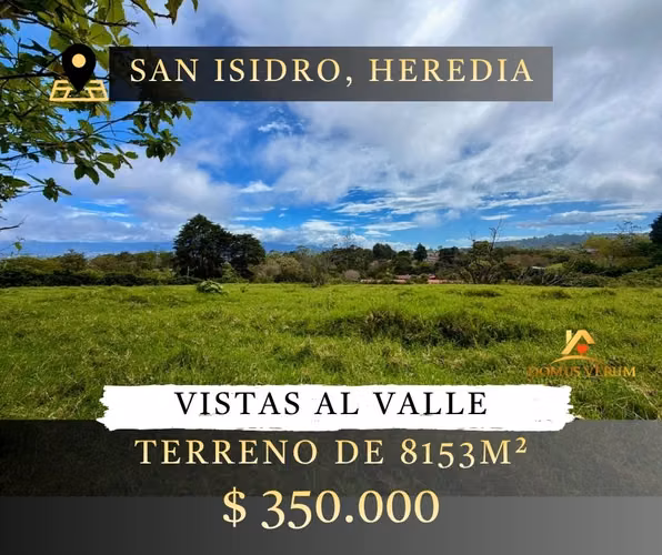 Terreno en Venta San Isidro de Heredia 8153m2 con Vista al Valle Central
