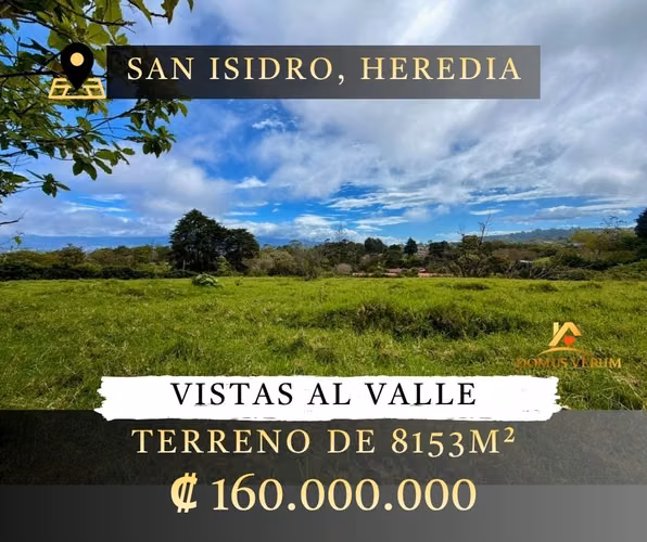 Terreno en Venta San Isidro de Heredia 8153m2 con Vista al Valle Central