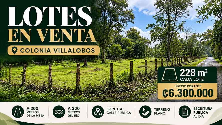 Lotes de 228 m² en venta Horquetas de Sarapiquí 6.300.000 - Imagen 1
