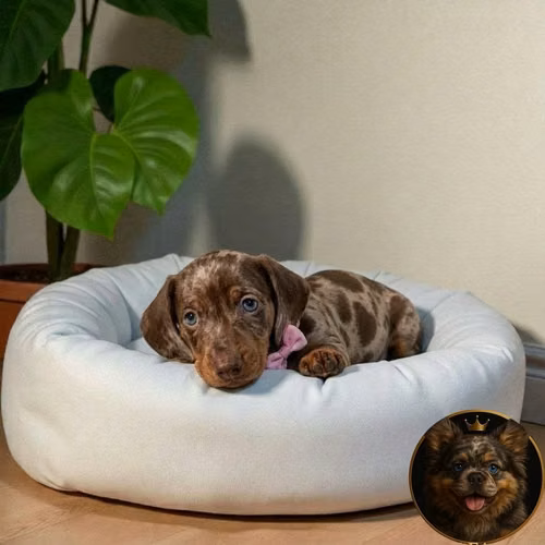 Cachorro Salchicha Miniatura Arlequín Chocolate / Miniature Dachshund Dapple Chocolate disponible - Imagen 9