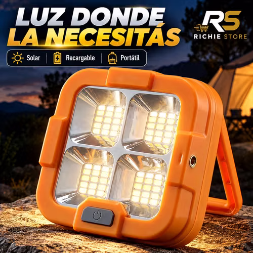 Reflector Solar LED Portátil Recargable para Camping y Emergencias
