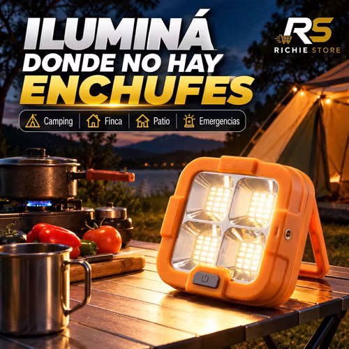 Reflector Solar LED Portátil Recargable para Camping y Emergencias - Imagen 2