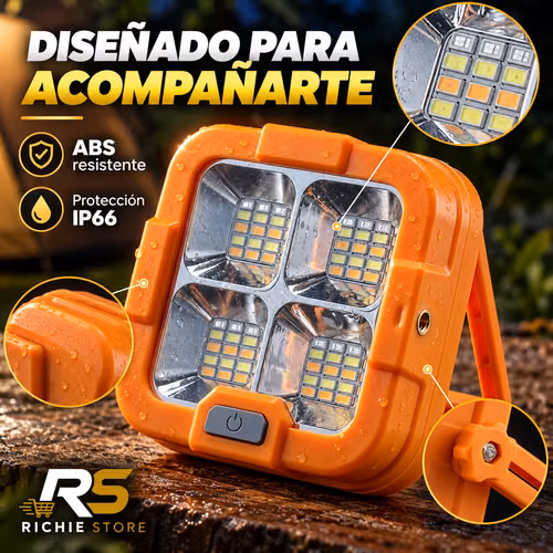Reflector Solar LED Portátil Recargable para Camping y Emergencias - Imagen 4