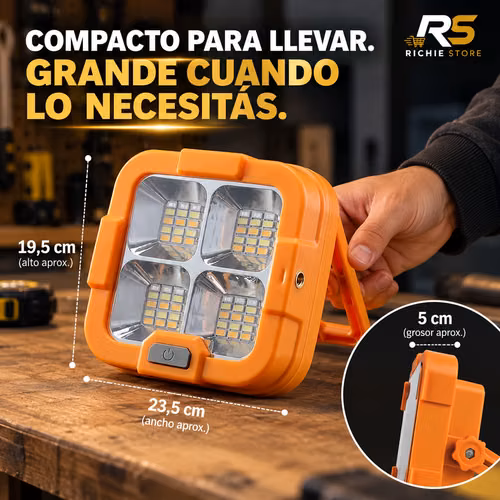 Reflector Solar LED Portátil Recargable para Camping y Emergencias - Imagen 7