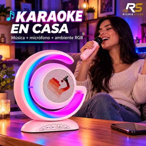 Parlante Bluetooth Karaoke con Micrófono Inalámbrico y Luz RGB YS-110 - Imagen 2