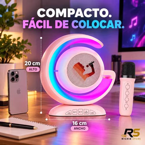 Parlante Bluetooth Karaoke con Micrófono Inalámbrico y Luz RGB YS-110 - Imagen 5