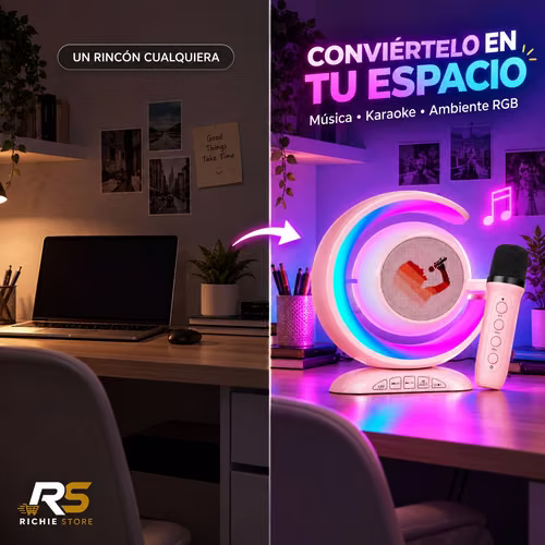 Parlante Bluetooth Karaoke con Micrófono Inalámbrico y Luz RGB YS-110 - Imagen 4