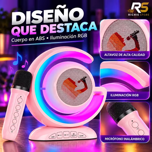 Parlante Bluetooth Karaoke con Micrófono Inalámbrico y Luz RGB YS-110 - Imagen 3
