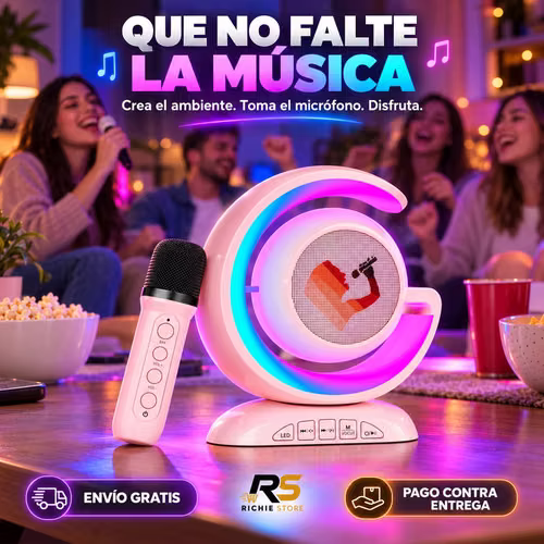 Parlante Bluetooth Karaoke con Micrófono Inalámbrico y Luz RGB YS-110 - Imagen 7