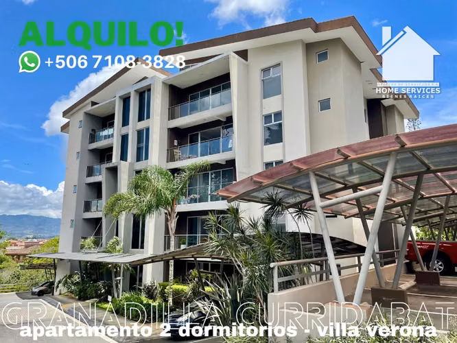 ALQUILO! 2 Dormitorios, 2 Parqueos, Condominio – Granadilla Curridabat. - Imagen 1
