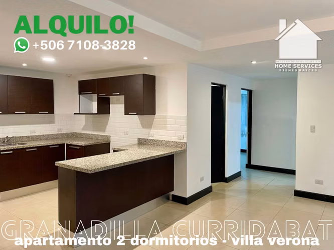ALQUILO! 2 Dormitorios, 2 Parqueos, Condominio – Granadilla Curridabat.
