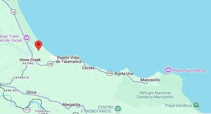 Se vende terreno de 3000 m² a 5 min de Puerto Vargas, Cahuita (PA)
